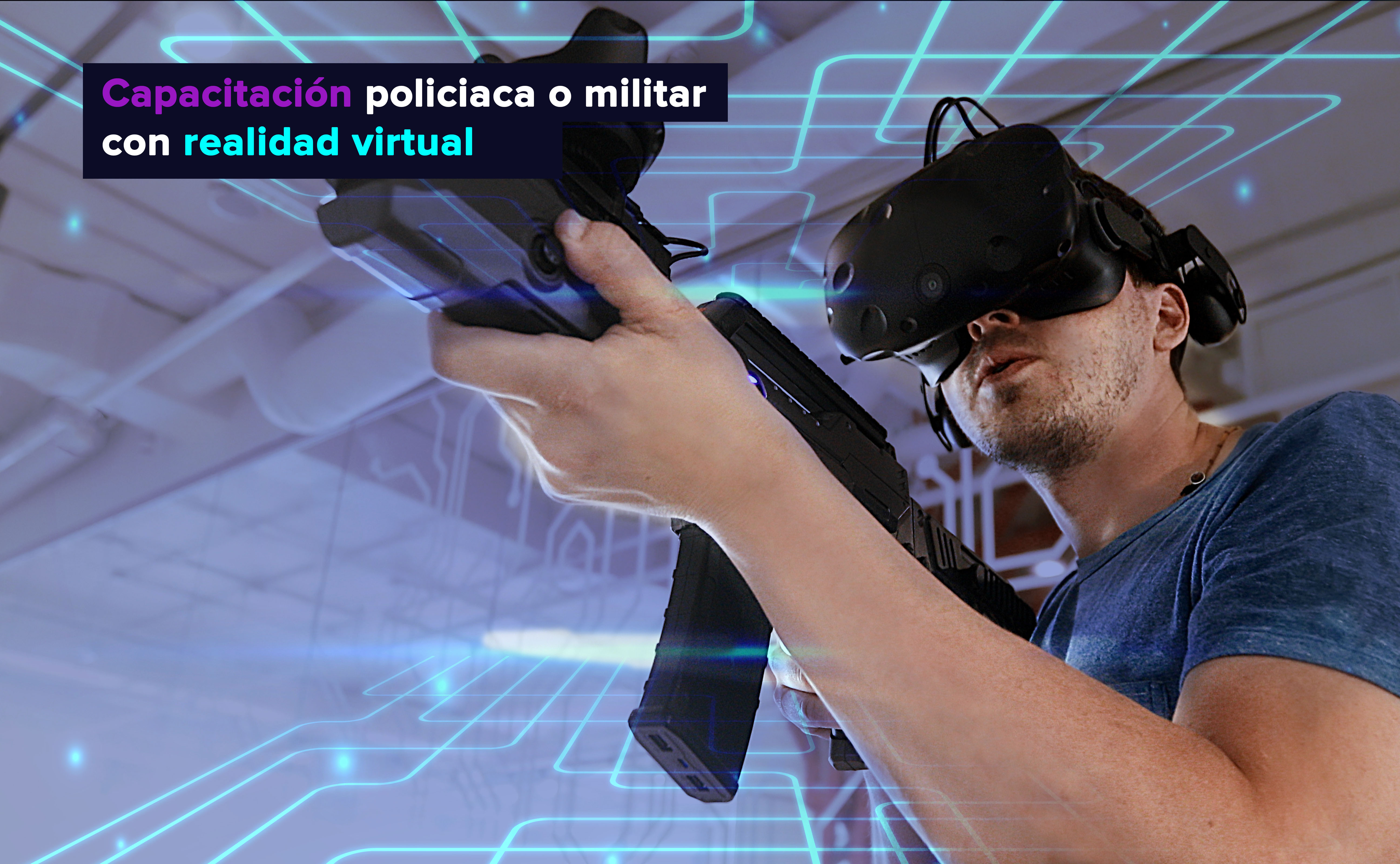 Capacitación policíaca o militar con Realidad Virtual